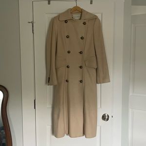 Banana Republic Beige Long Wool Pea Coat size small